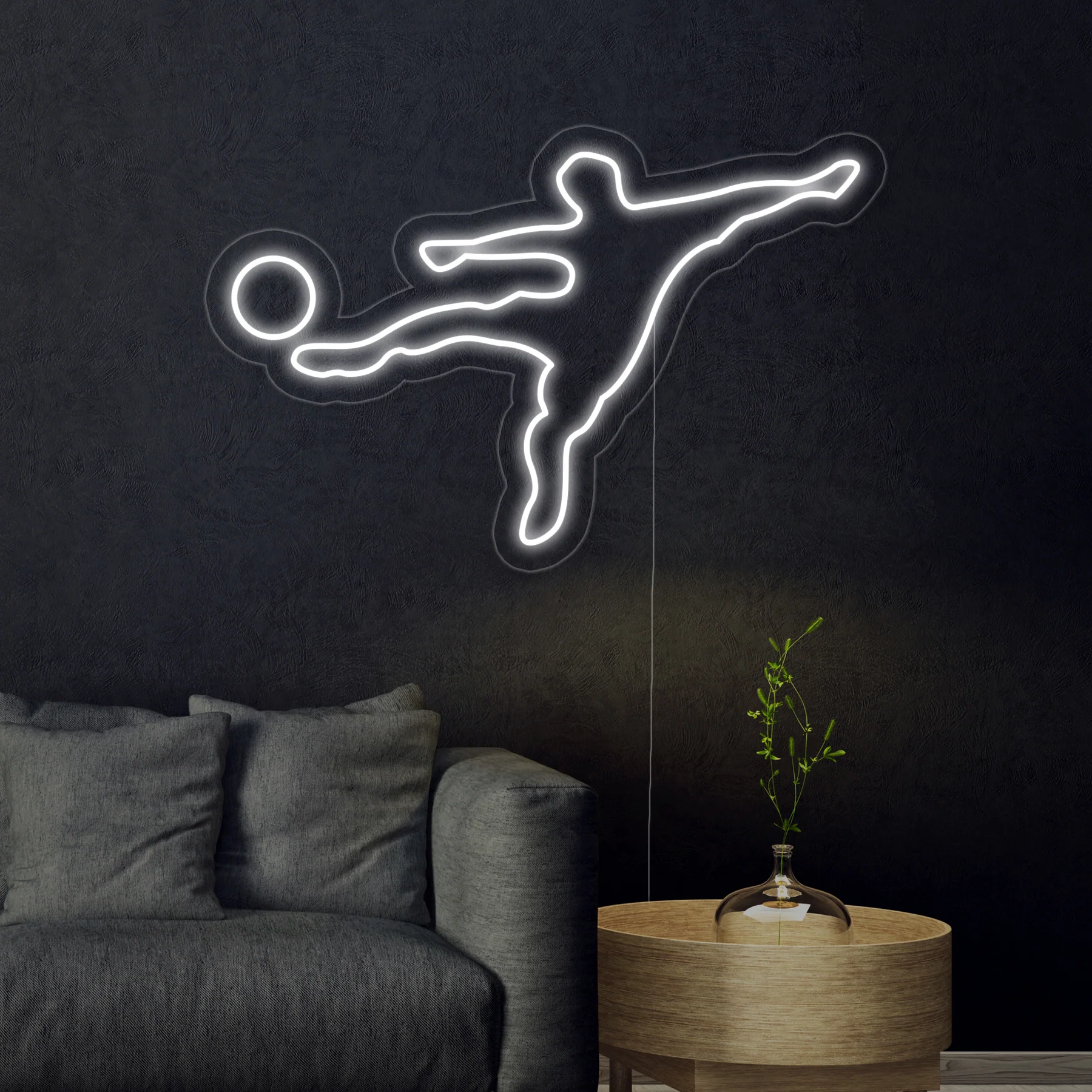Joueur de football néon
